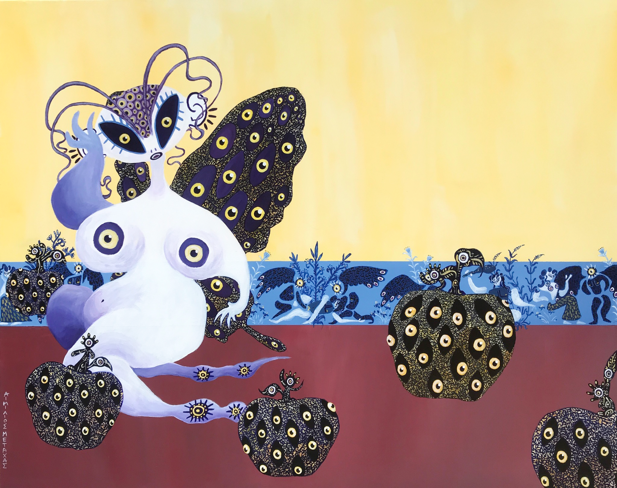 Eris garden.Acrylic on canvas, 80x100cm, 2021.