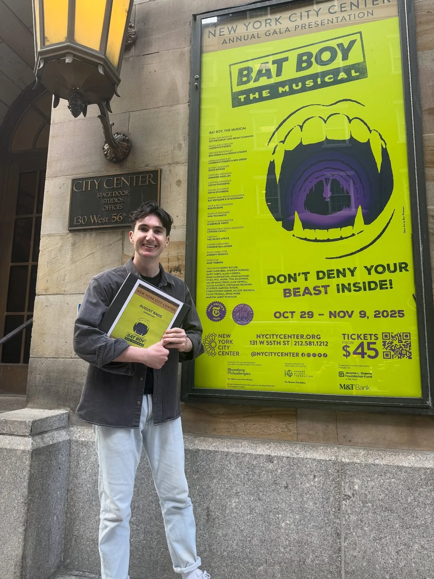 bite me, i&rsquo;m dreaming! 🦇 

so thrilled to be joining the cast of Bat Boy at New York City Center!!! dreams coming true 🥹