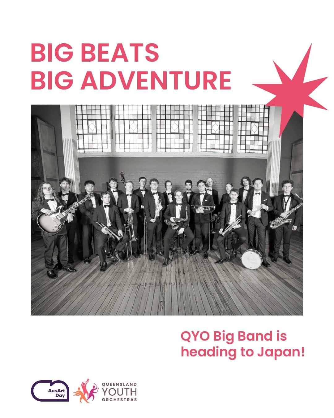 Big Beats, Big Adventure! ✨
QYO Big Band is heading to Japan for their first-ever international tour! 🎌

In celebration of #AusArtsDay, we&rsquo;re inviting you to help make this journey possible.

To show your support, simply head over to our link 