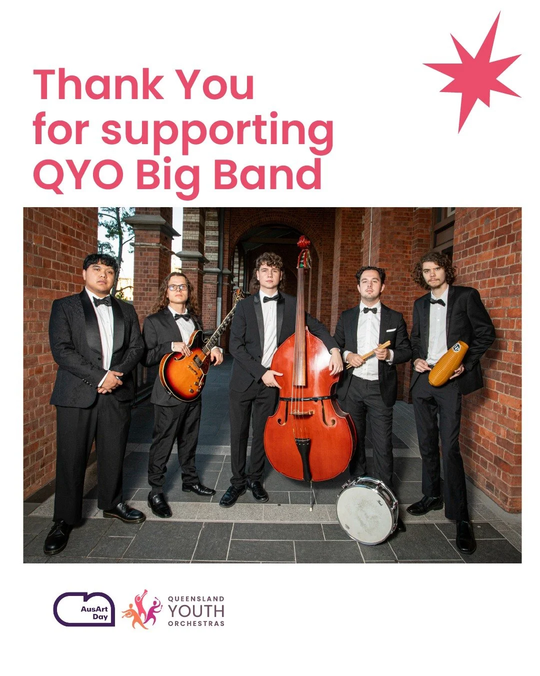 We can&rsquo;t thank you enough! 
Your support this #AusArtDay has helped make the Big Band&rsquo;s Japan Tour a reality

Every donation, share and message of encouragement means the world to our young musicians.
Thank you for believing in their jour