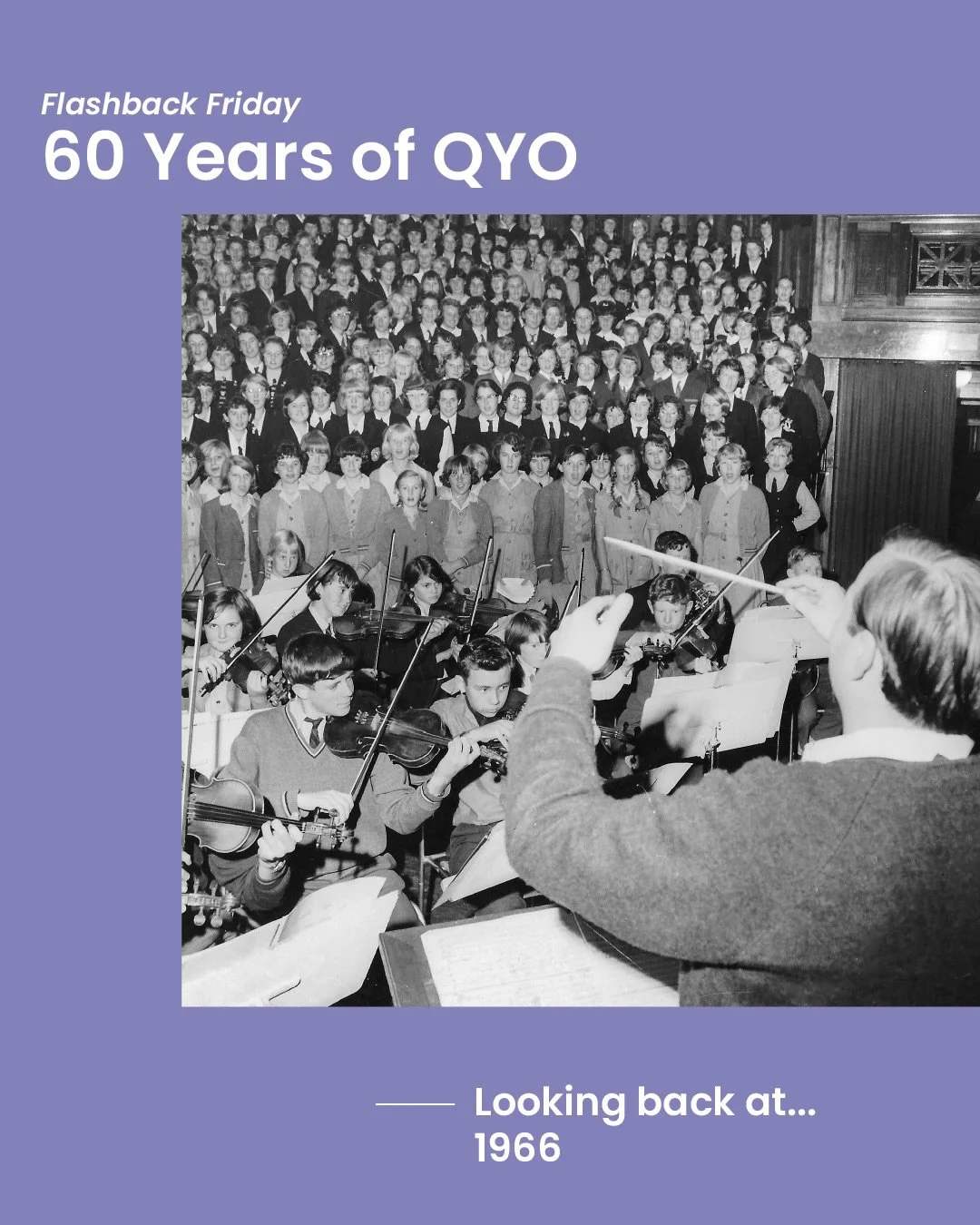 #flashbackfriday 

Captured at the Festival of Secondary Schools Music in 1966, this image shows a 33-year-old John Curro conducting what was intended to be a one-off student orchestra at Brisbane City Hall - @brisbanecitycouncil @museumofbrisbane . 
