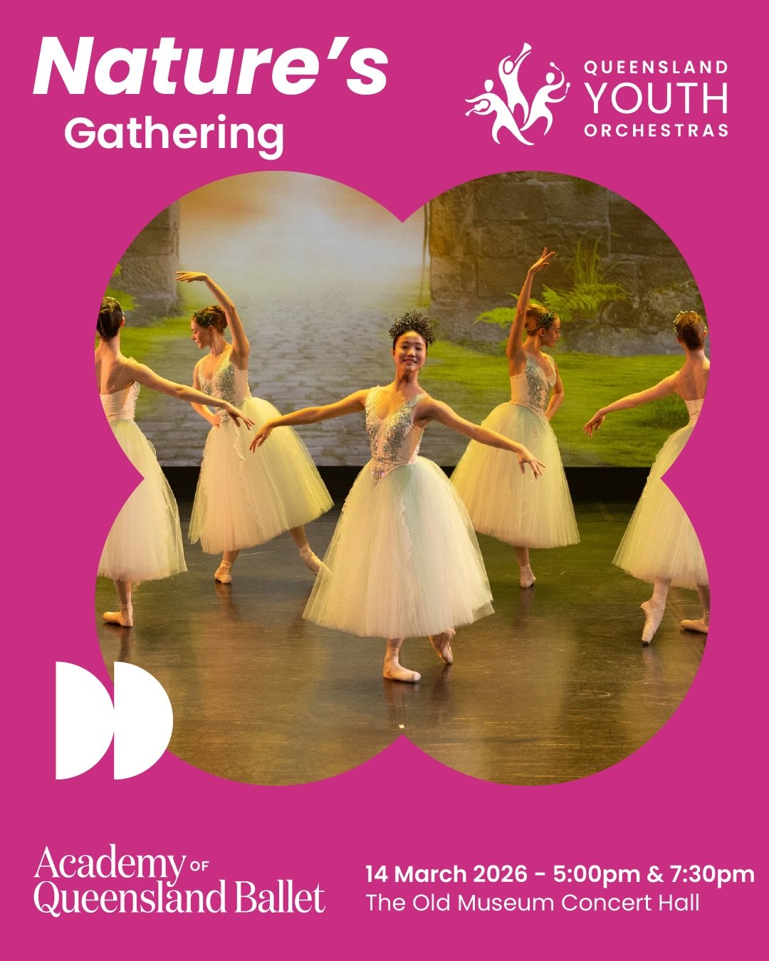 NATURE&rsquo;S GATHERING
🗓️ 14 March 5:00PM &amp; 7:00PM
📍The Old Museum Concert Hall

Queensland Youth Orchestras is proud to present NATURE&rsquo;S GATHERING, a special collaboration between QYO2 and the Academy of Queensland Ballet.

Under the b
