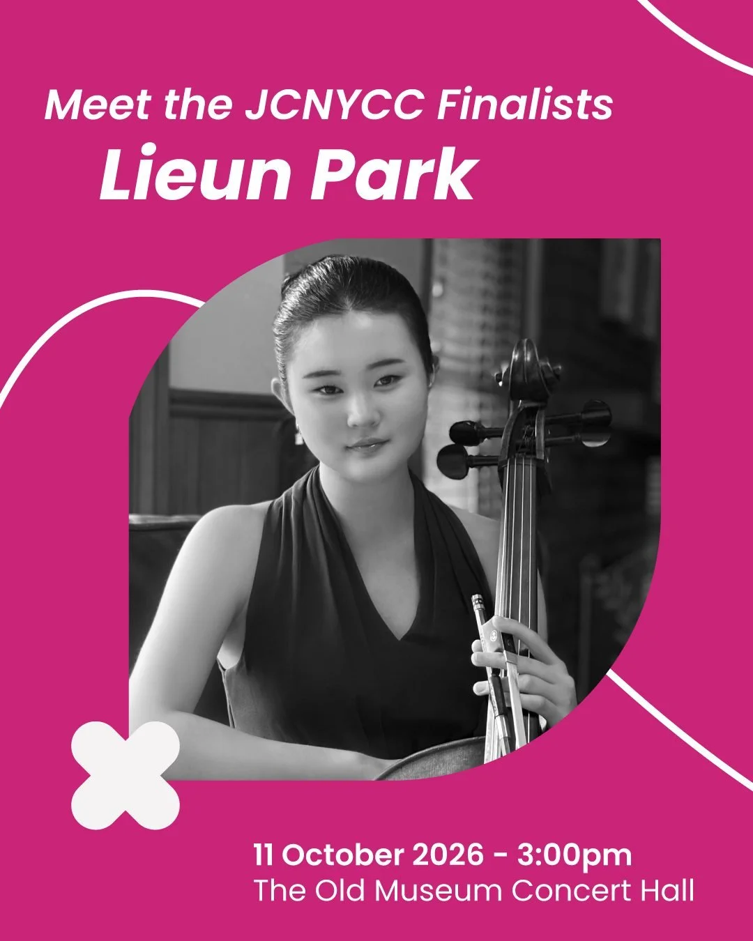 Meet the String Sensations JCNYCC Finalists!

Introducing Lieun Park 🎻

Seventeen-year-old cellist Lieun Park from Melbourne studies with David Berlin, Principal Cellist of the Melbourne Symphony Orchestra. She won the 2024 3MBS Victorian Young Perf