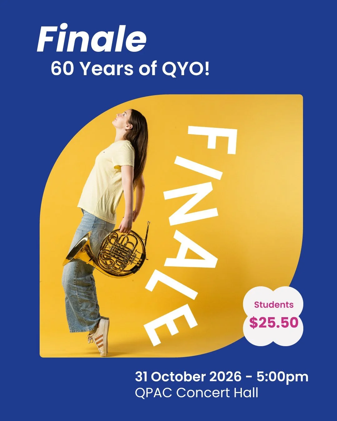 Finale is this Saturday! 🎶🎺

Don't miss the final note! This weekend, we conclude our 60th anniversary year with a celebration of over 540 young musicians across all 8 ensembles. Tickets are selling fast, so don't miss out!

📅 Saturday 31 October 