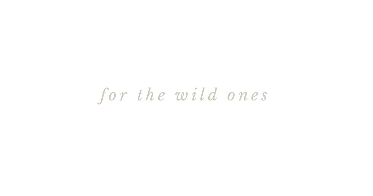 Stylized text that reads 'for the wild ones' on a dark background.