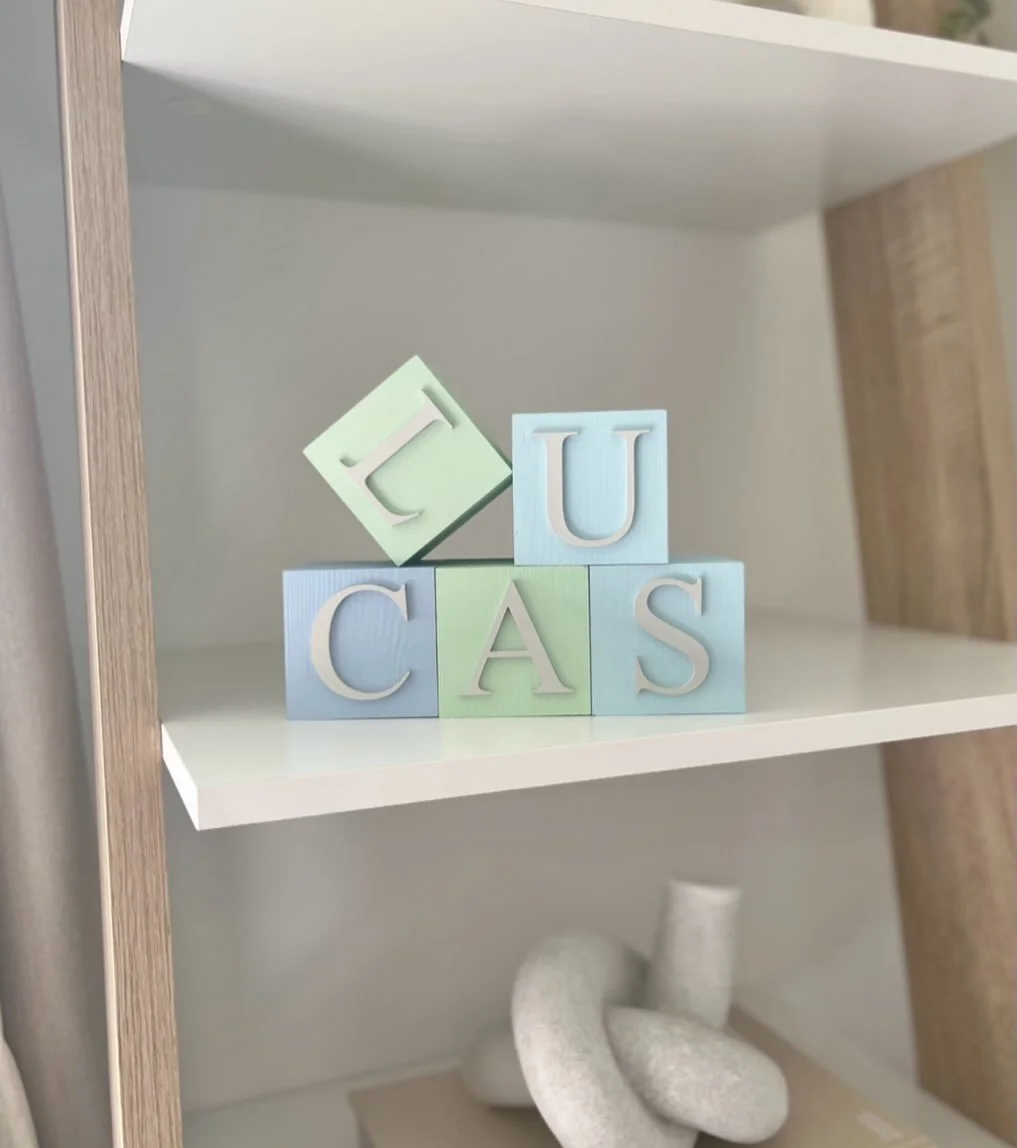 This combo makes me so happy, because funny story; one of the reasons I first started this business is because I wanted everything mint green for my 2nd little boy, and nowhere on the market had mint green baby decor!!

🔎 Blocks
🎨 Aero Mint, Baby B