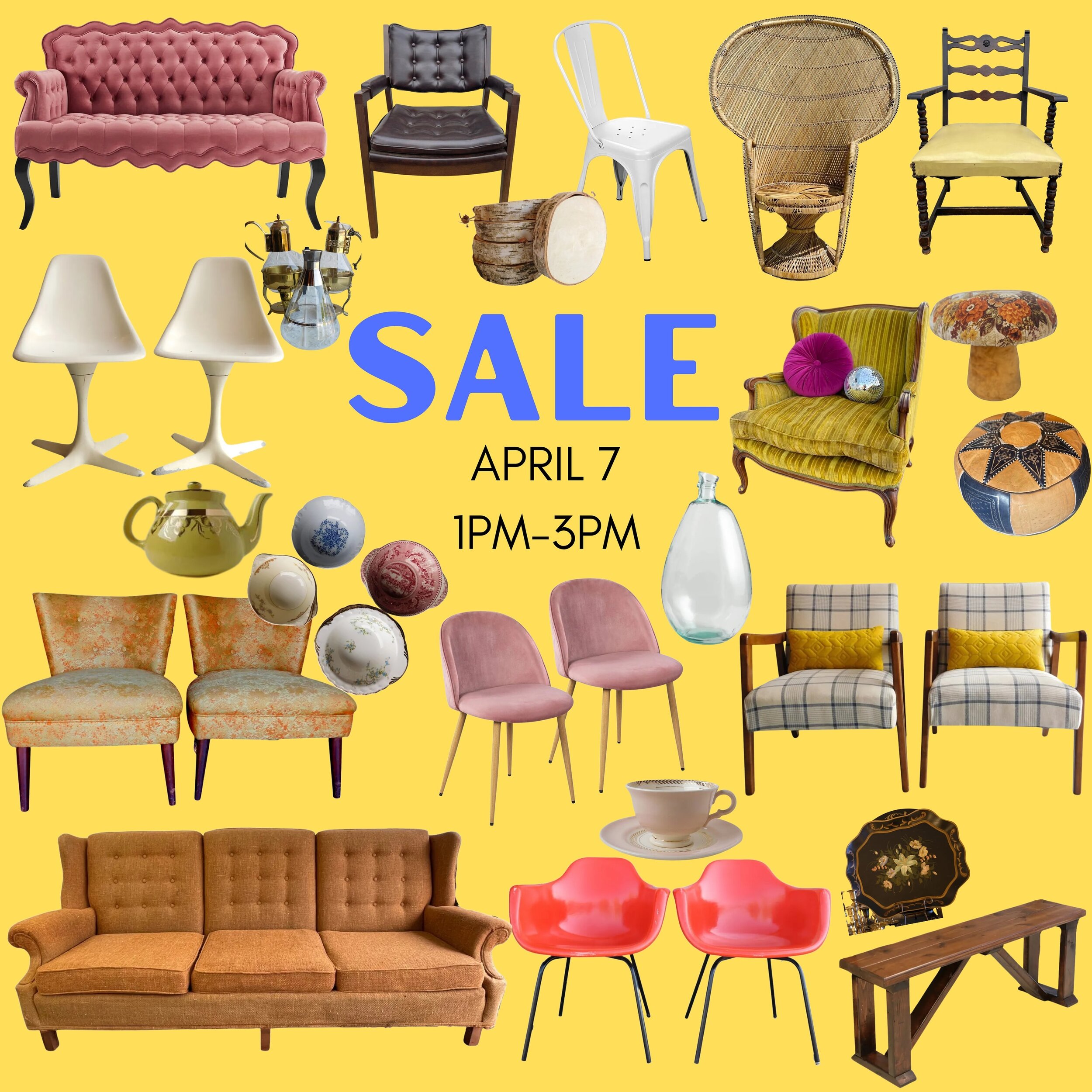 📣 Announcing our biggest sale yet 🚨 BEAUTIFUL finds at RIDICULOUS prices. Write it down and don&rsquo;t forget: April 7, 1PM-3PM, 917 Walsh Rd., #112, Madison, WI. Couches, MCM chairs, our handcrafted benches, and lots of smallware! First come firs