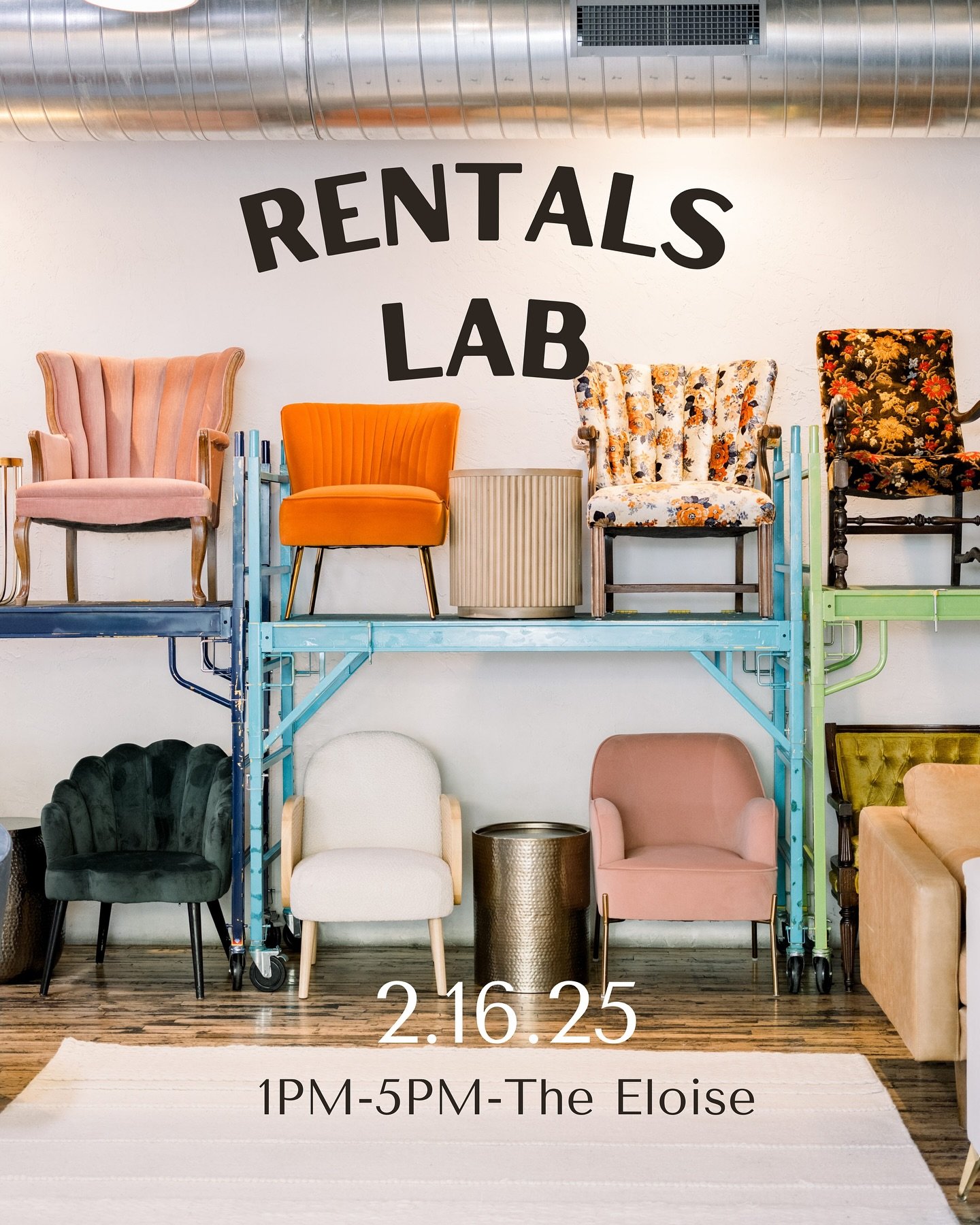 Only 𝟮𝟱 days until we bring our warehouse to @theeloiseevents! 🛋️ Don&rsquo;t miss this opportunity to explore our inventory, design your own lounges and tablescapes, and try out some of our most beloved pieces. Plus, enjoy stunning work by @the_c