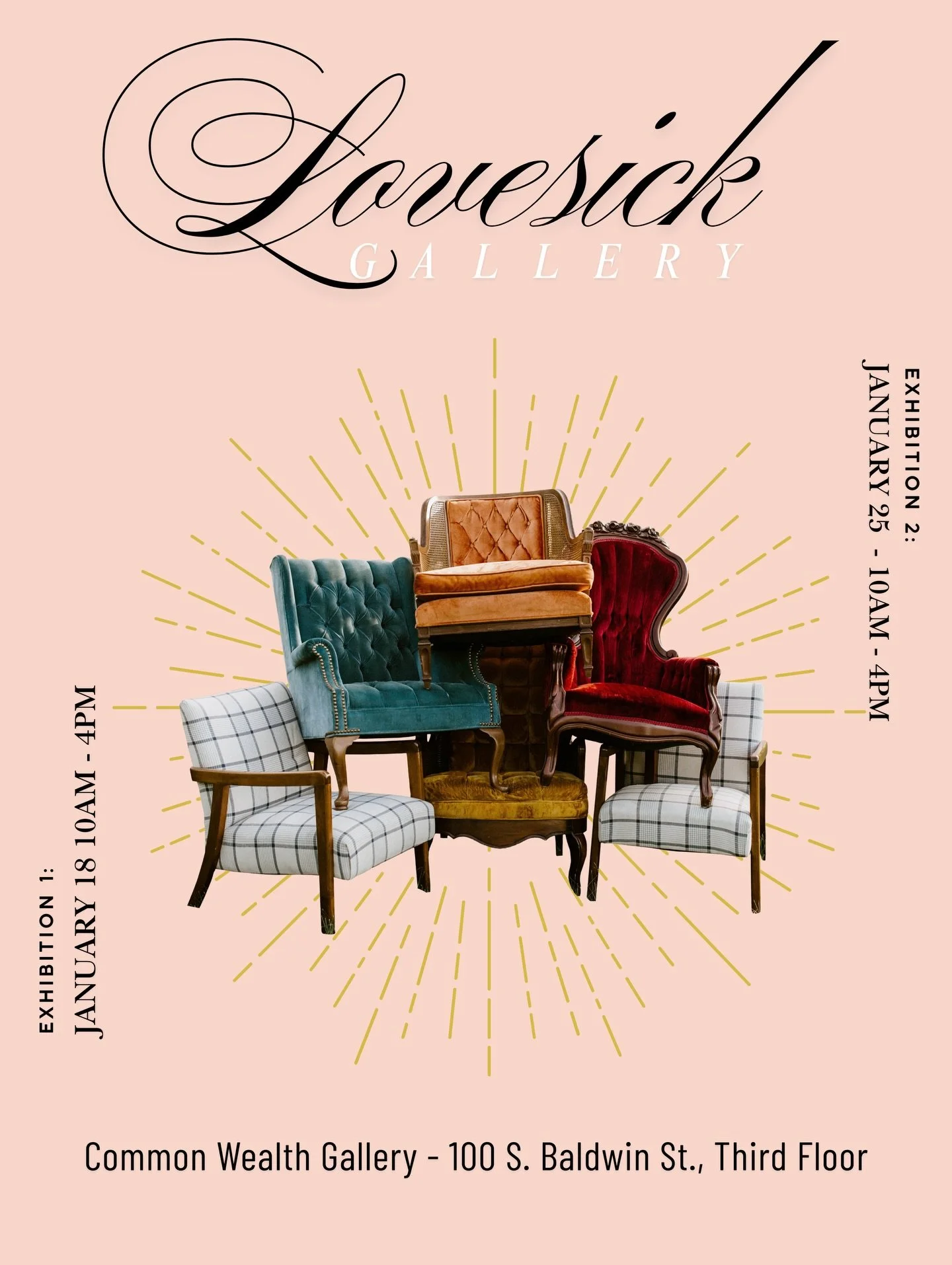 💔✨ You&rsquo;re invited to fall in love&hellip; ✨💔
We&rsquo;re opening the doors to The Lovesick Gallery &mdash; an immersive art &amp; design experience popping up at Common Weather Gallery in Madison, WI. Expect bold installations, romantic drama
