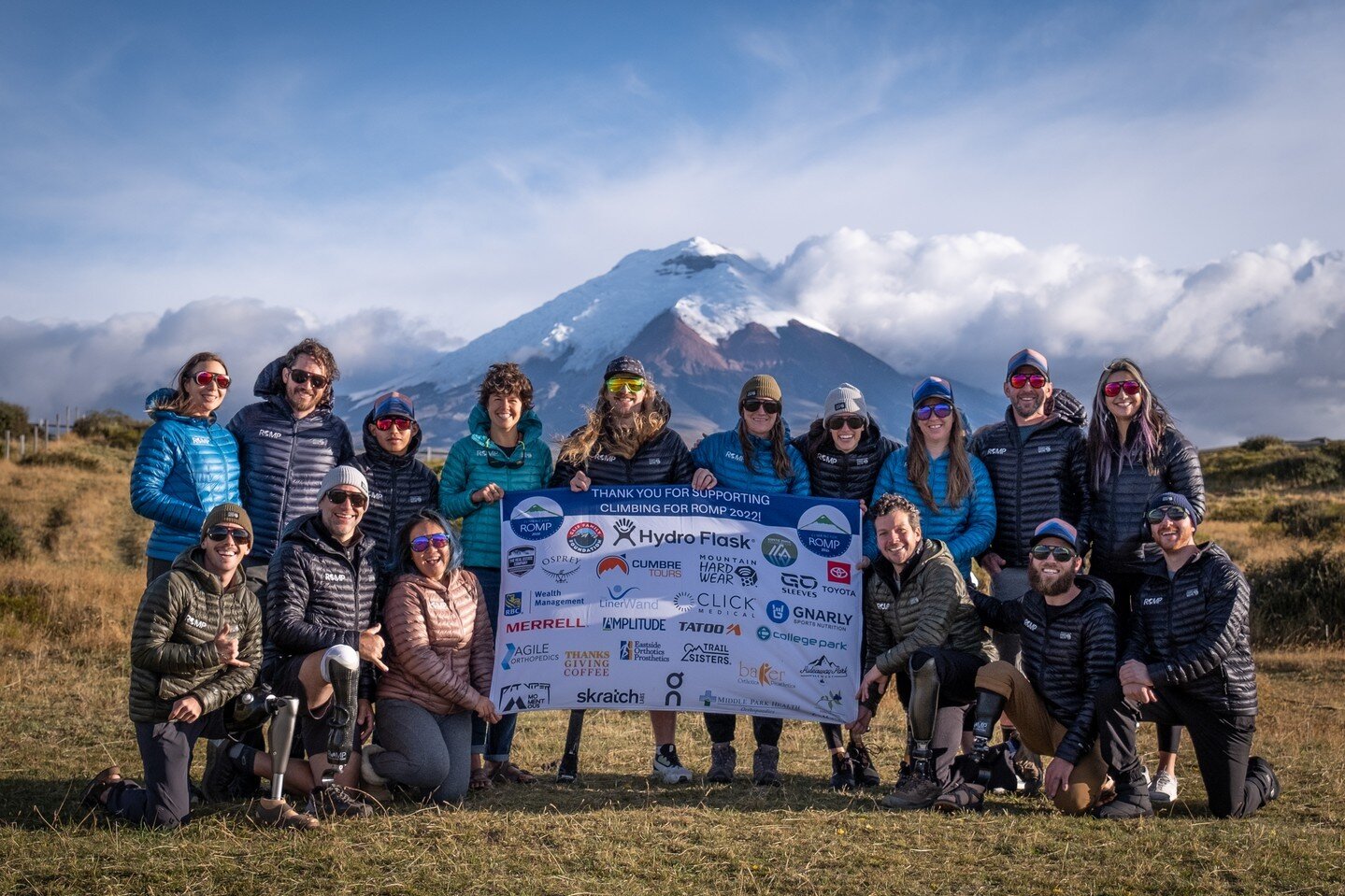 Congratulations @rompglobal as your team of advocate climbers works to reach the summit of Cotopaxi, elevation of 19,347ft. 🗻🦿⠀
 We are proud to support your efforts!⠀
⠀