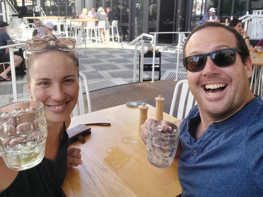 verity and her partner jason celebrating their relationship