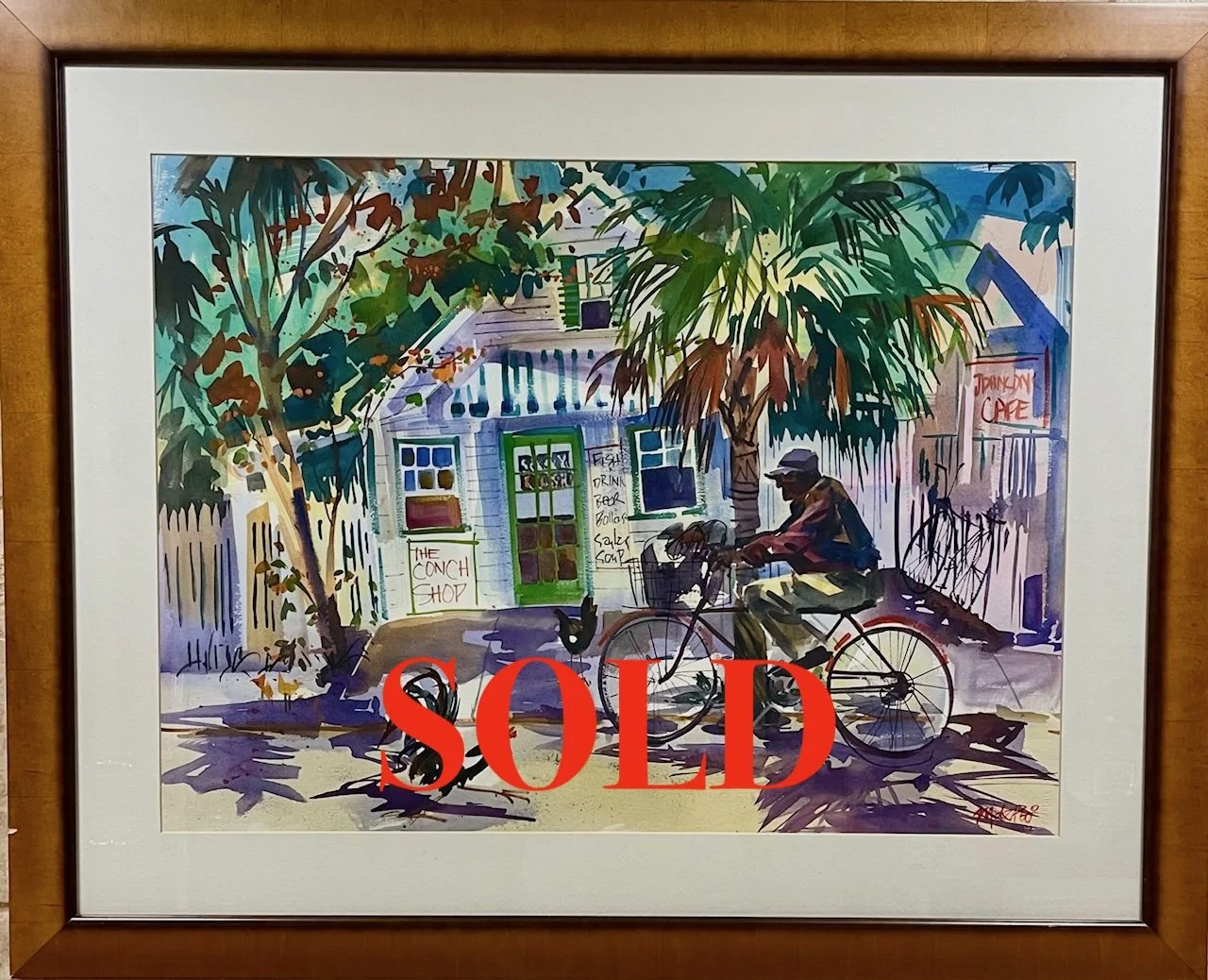 Conch Shop Framed Watercolor by Martha DePoo.  31"x 39" ~ $900 - NOW ONLY $695. ****SOLD****