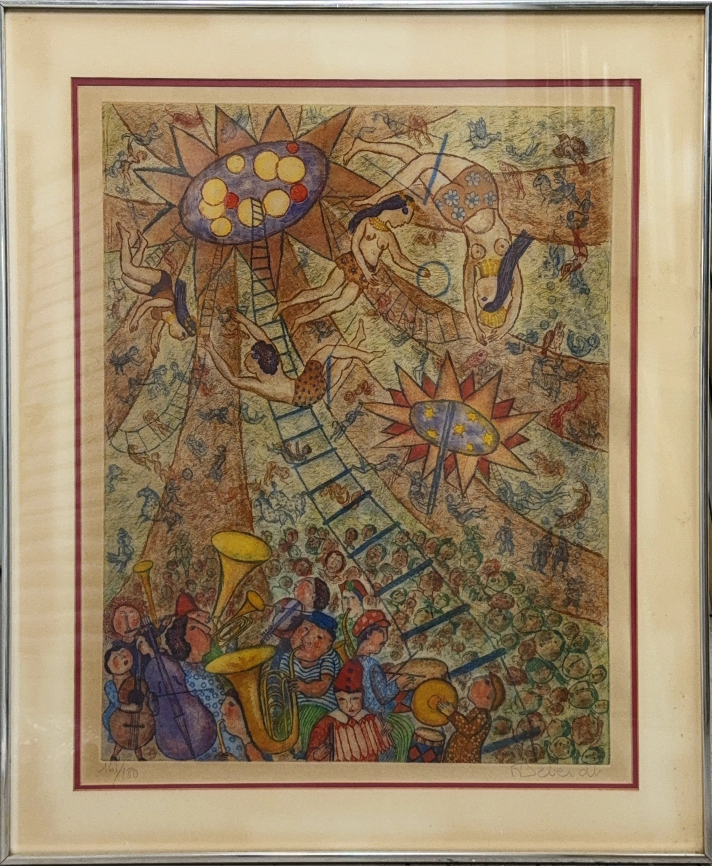 'The Circus Suite' Color Lithograph by Francoise Deberdt, 28"x 22".  $300