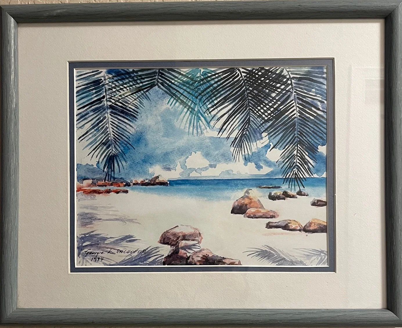 Beach Scene Framed Print by 
George K. Salhofer, 12"x 15" ~ $35 