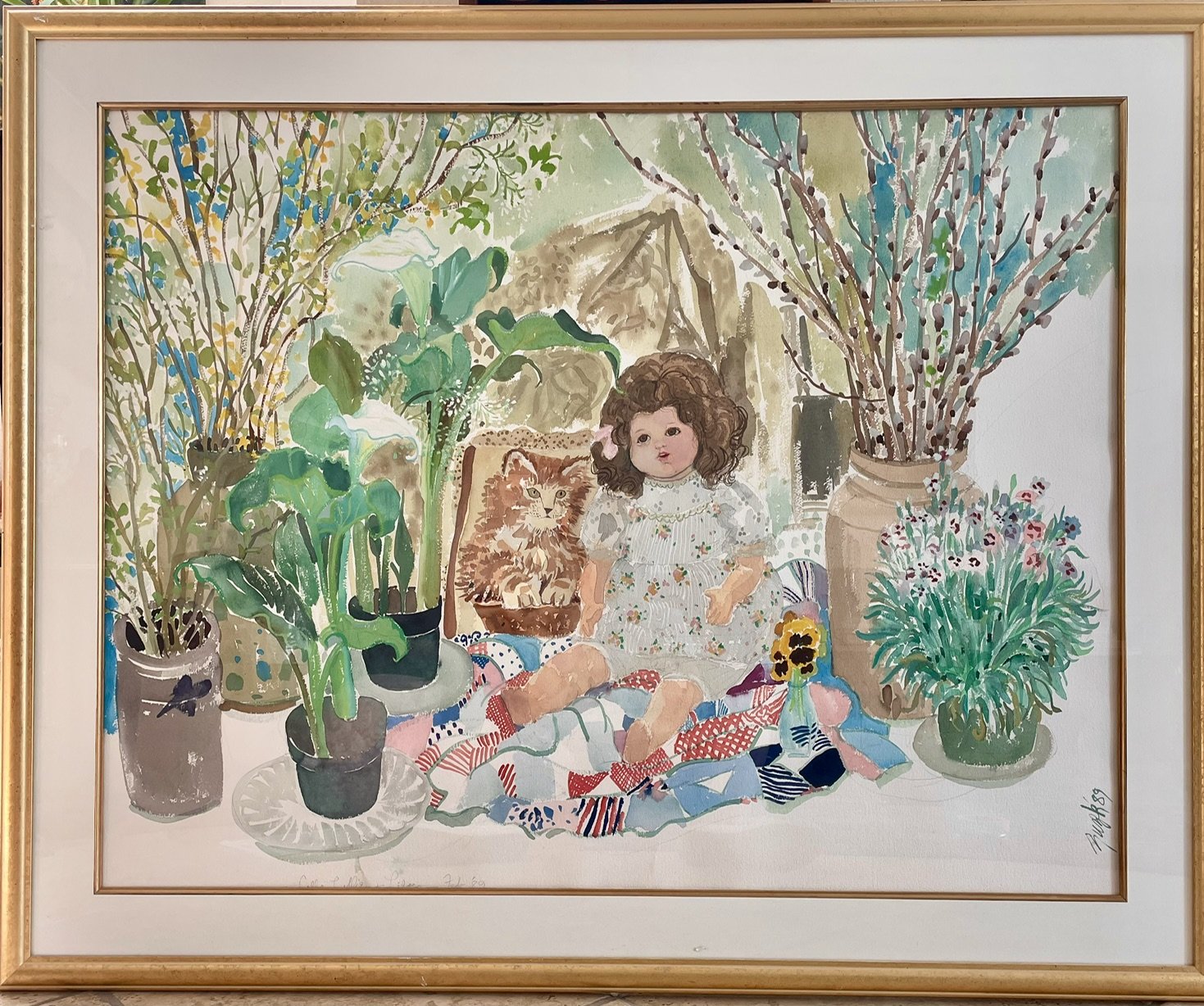 Calla Lillies & Lilacs '89 by Suzie DePoo (Zuzek).  Original Watercolor 33"x 42" - 42"x 51"~$6,500