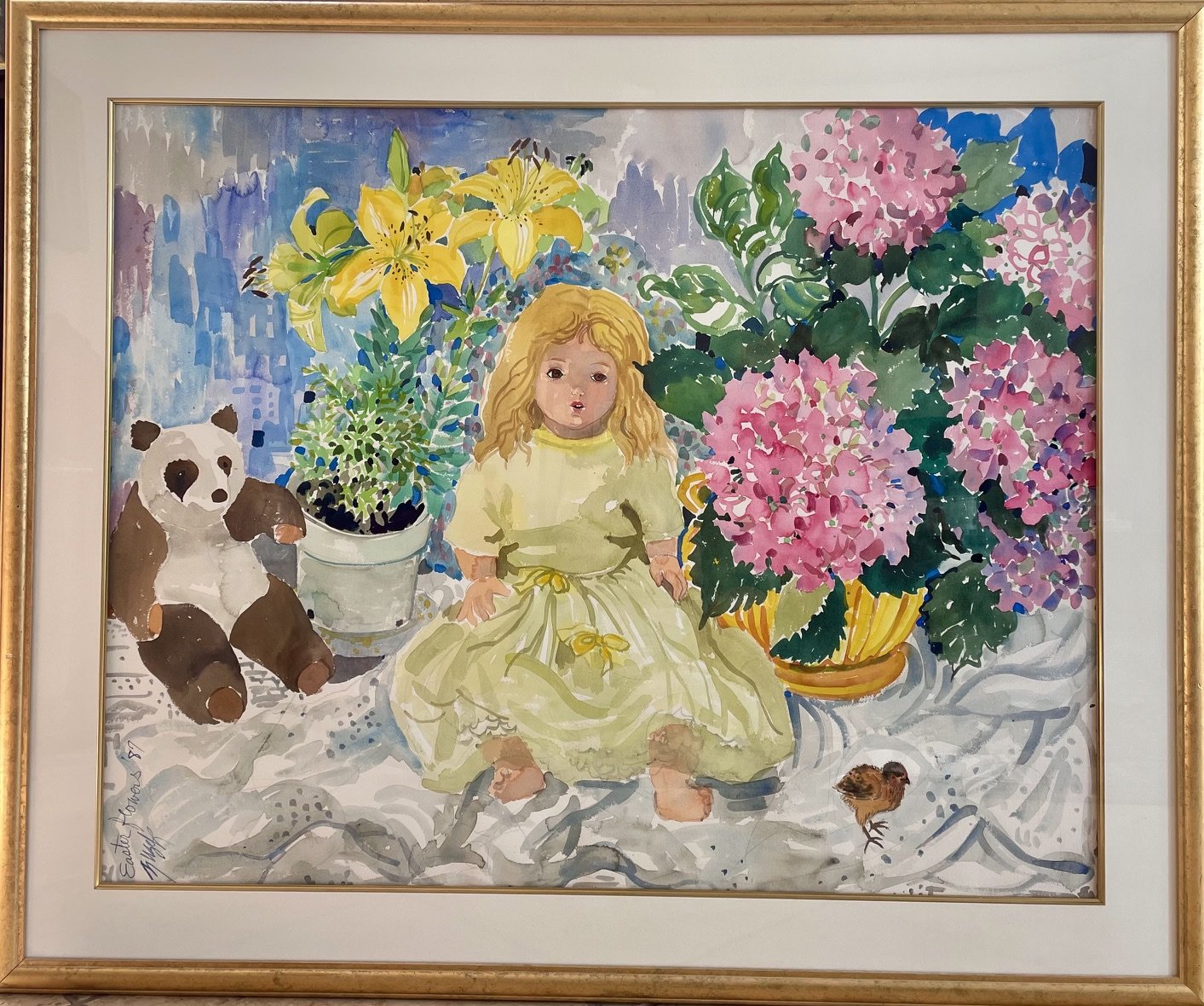 Easter Flowers '87 by Suzie DePoo (Zuzek).  Original Watercolor 33"x 42" - 42"x 51"~$6,500