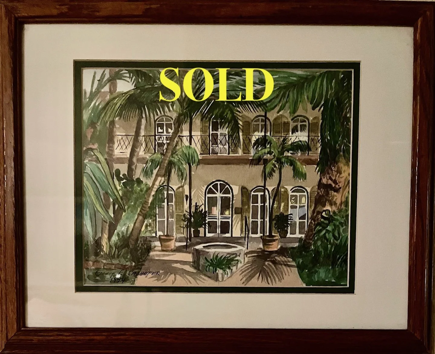 Hemingway House Framed Print by George P. Salhofer, 12.5"x 15.5" ~  $35 ****SOLD****