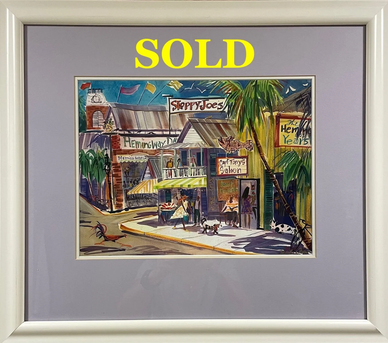 Sloppy Joe's Framed Original Watercolor by Martha DePoo, 18"x 21" ~ $225. **SOLD**