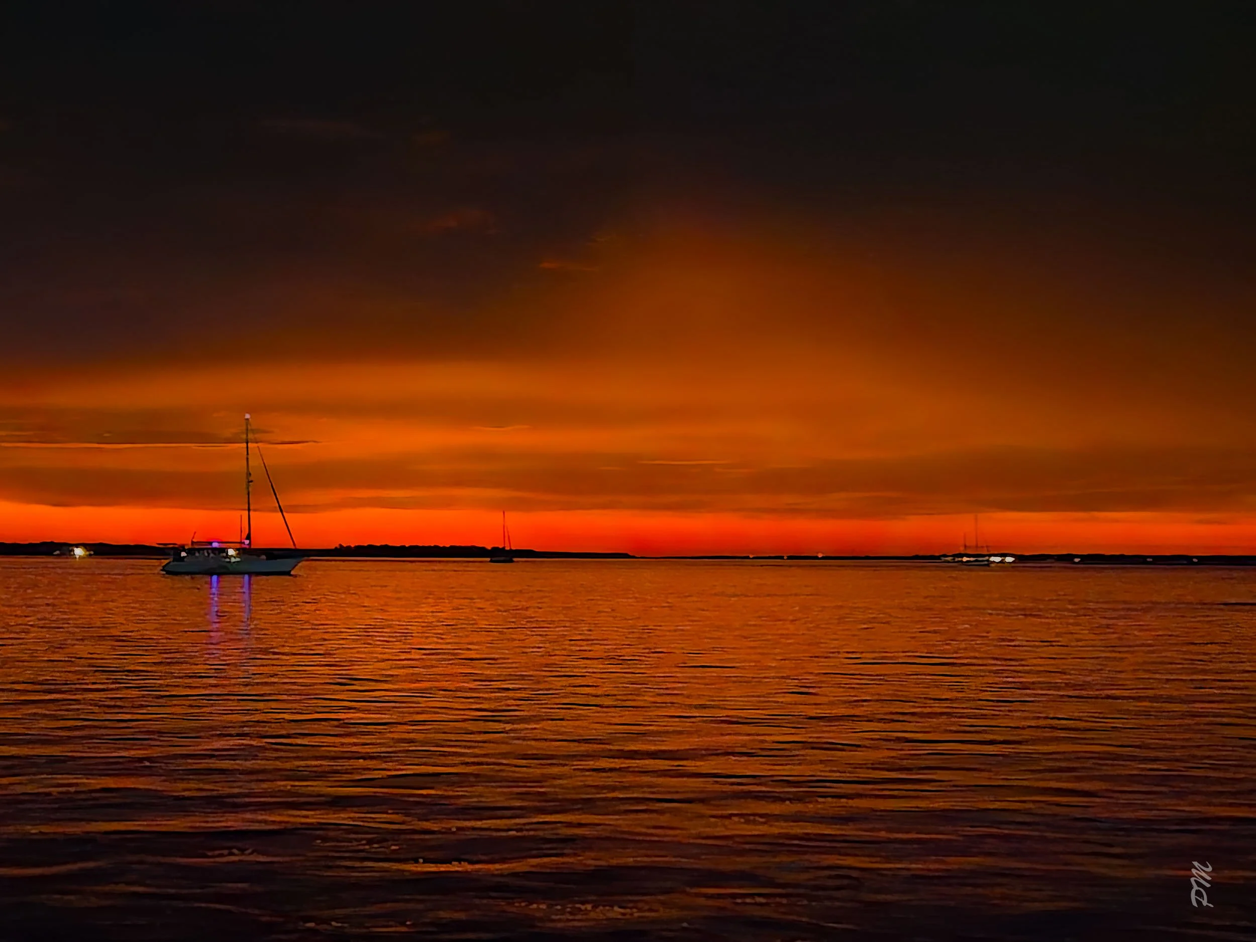 Amelia River at sunset from downtown Fernandina Beach