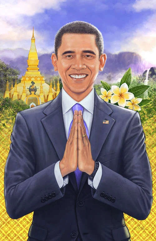 “Sabaidee Laos” Digital, printed on canvas. 24in x 36in. ©2020 Nor Sanavongsay