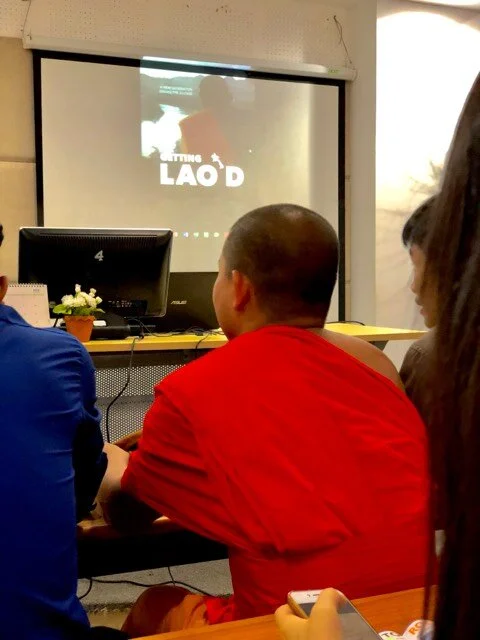 A student waits to view “Getting Lao’d” at a private screening at the National University of Laos in Vientiane.
