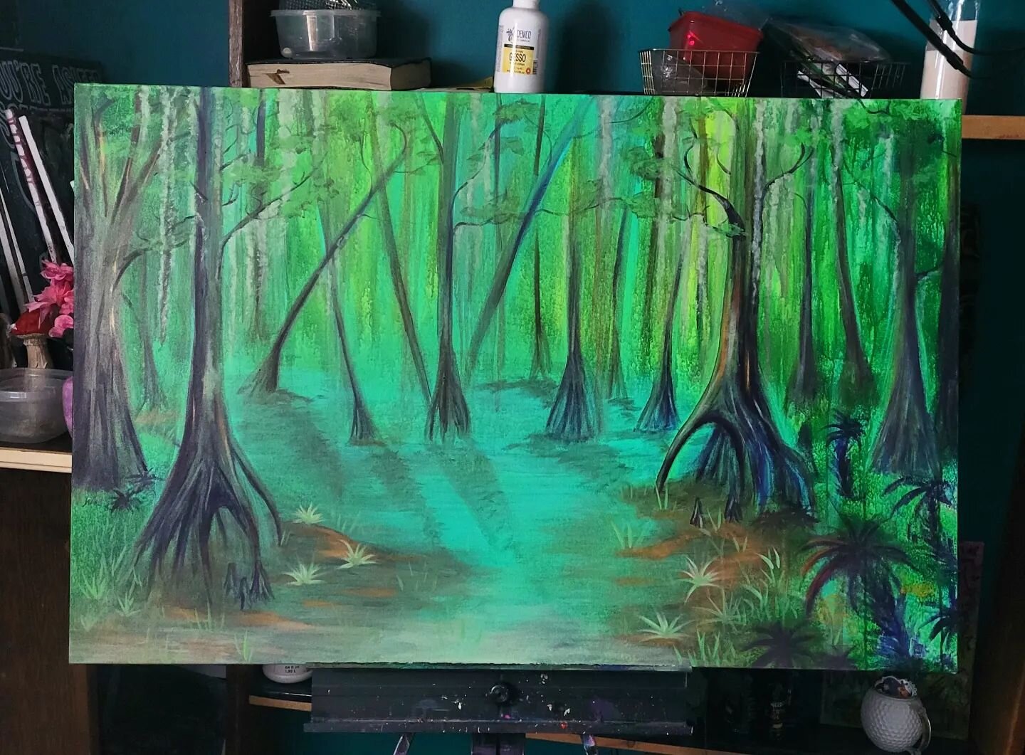 The progress is progressing on my fantasy swamp 🧚&zwj;♂️

Inspired by airboating in Florida amongst the bald cypress trees