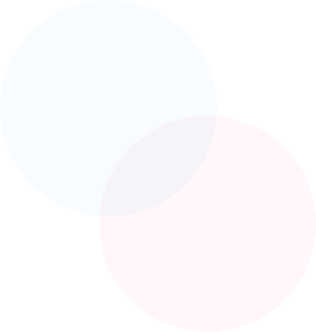 A Venn diagram with three overlapping circles in blue, pink, and purple.