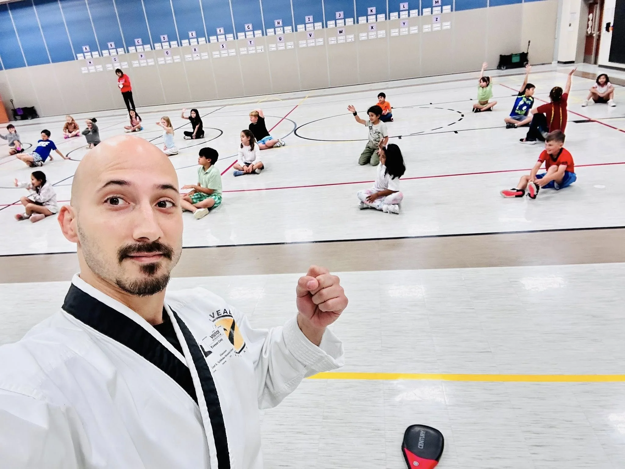 Reveal instructor teaching martial arts at Schluter Elementary in Haslet