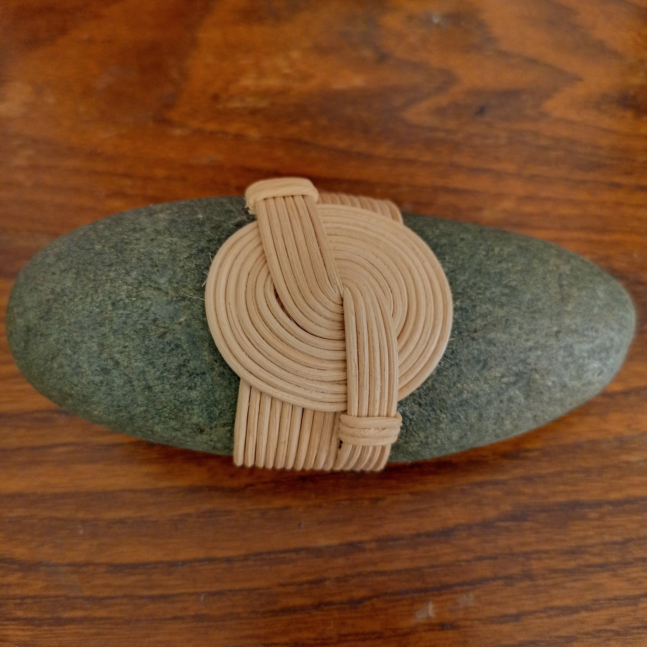 Handmade wrapped blessingstone by New Zealand basket maker Tanya Doty