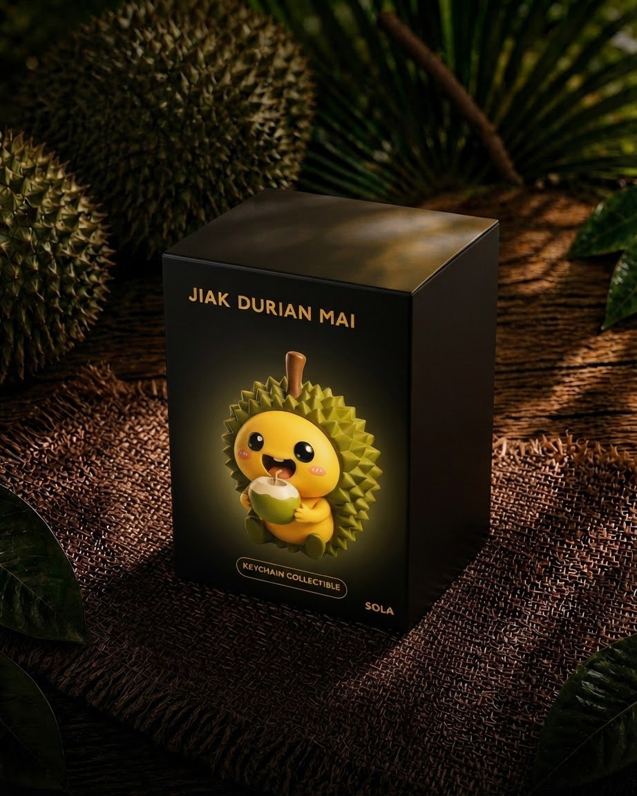 Jiak Durian Mai's Sola Keychain Collectible Singapore