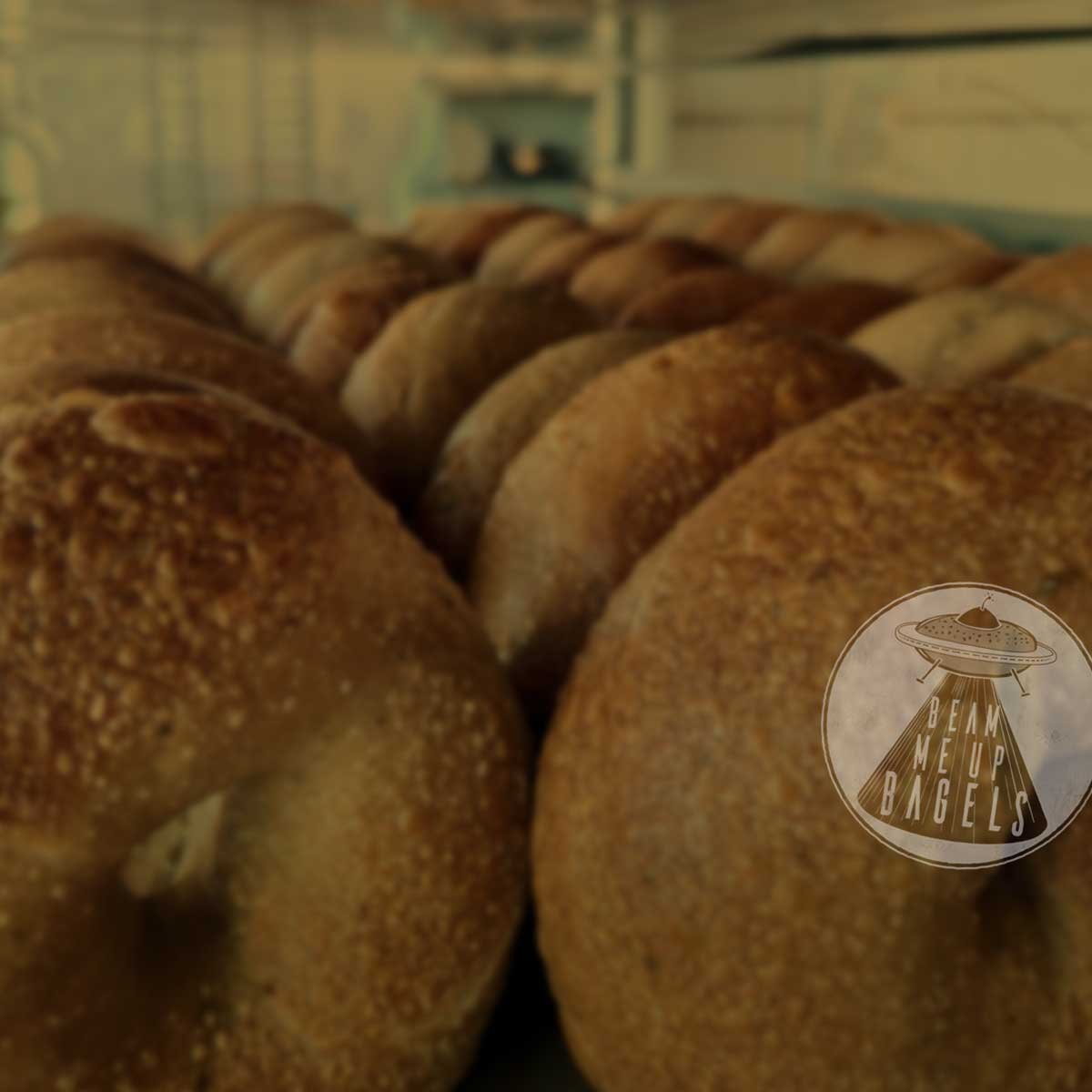 Blurry background image of bagels