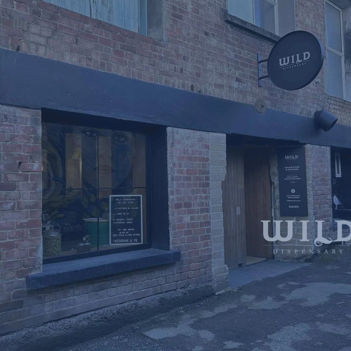Blurry background image of Wild Dispensary store front