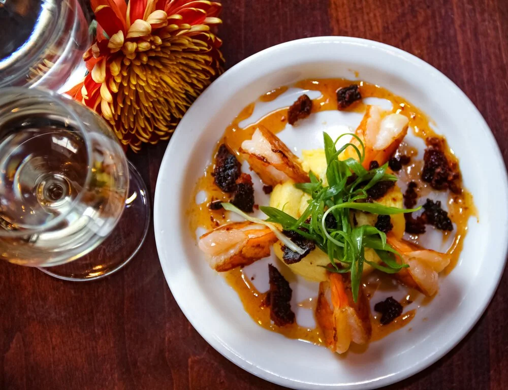 Shrimp and polenta dish at Cafe Niche.