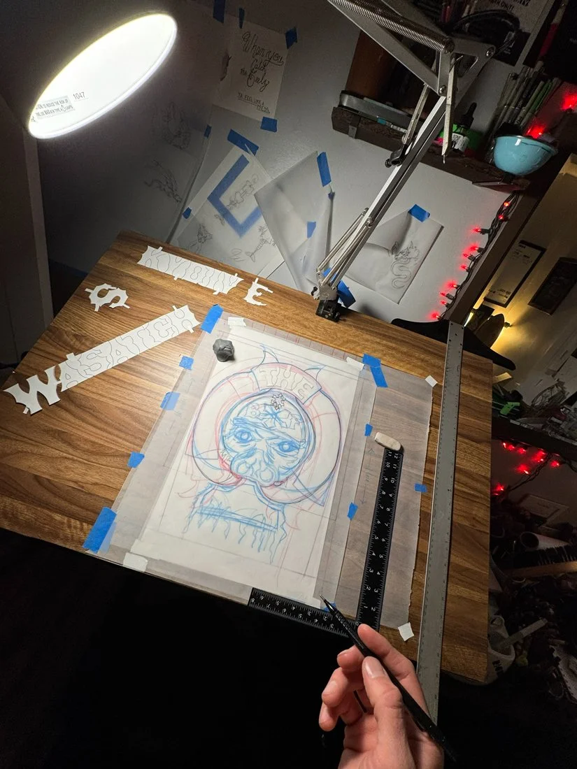 Sketch illustration Pigs and parachutes