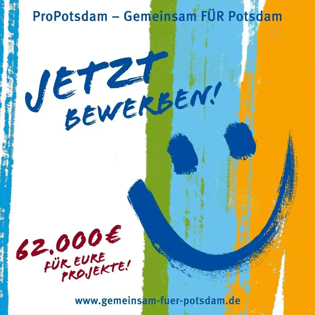Auch in diesem Jahr startet Pro Potsdam wieder den gro&szlig;artigen F&ouml;rderwettbewerb &quot;Gemeinsam f&uuml;r Potsdam&quot;. Insgesamt werden 62.000 Euro an Projekte vergeben, die das Zusammenleben in unserer Stadt f&ouml;rdern. Die Preisgelder