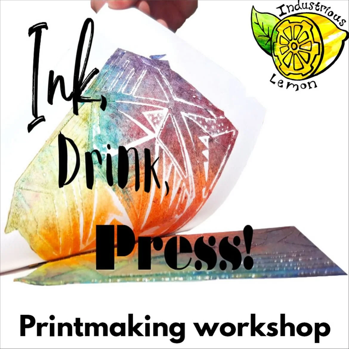 Looking for a different kind of crafty activity? Come and try your hand at Ink. Drink. Press!
Learn how to create a fabulous and unique collagraph print from scratch, use the printing press, enjoy a drink or 3!
No arty experience required, all mate