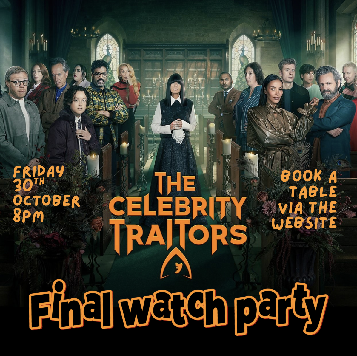 Traitors final, viewing party