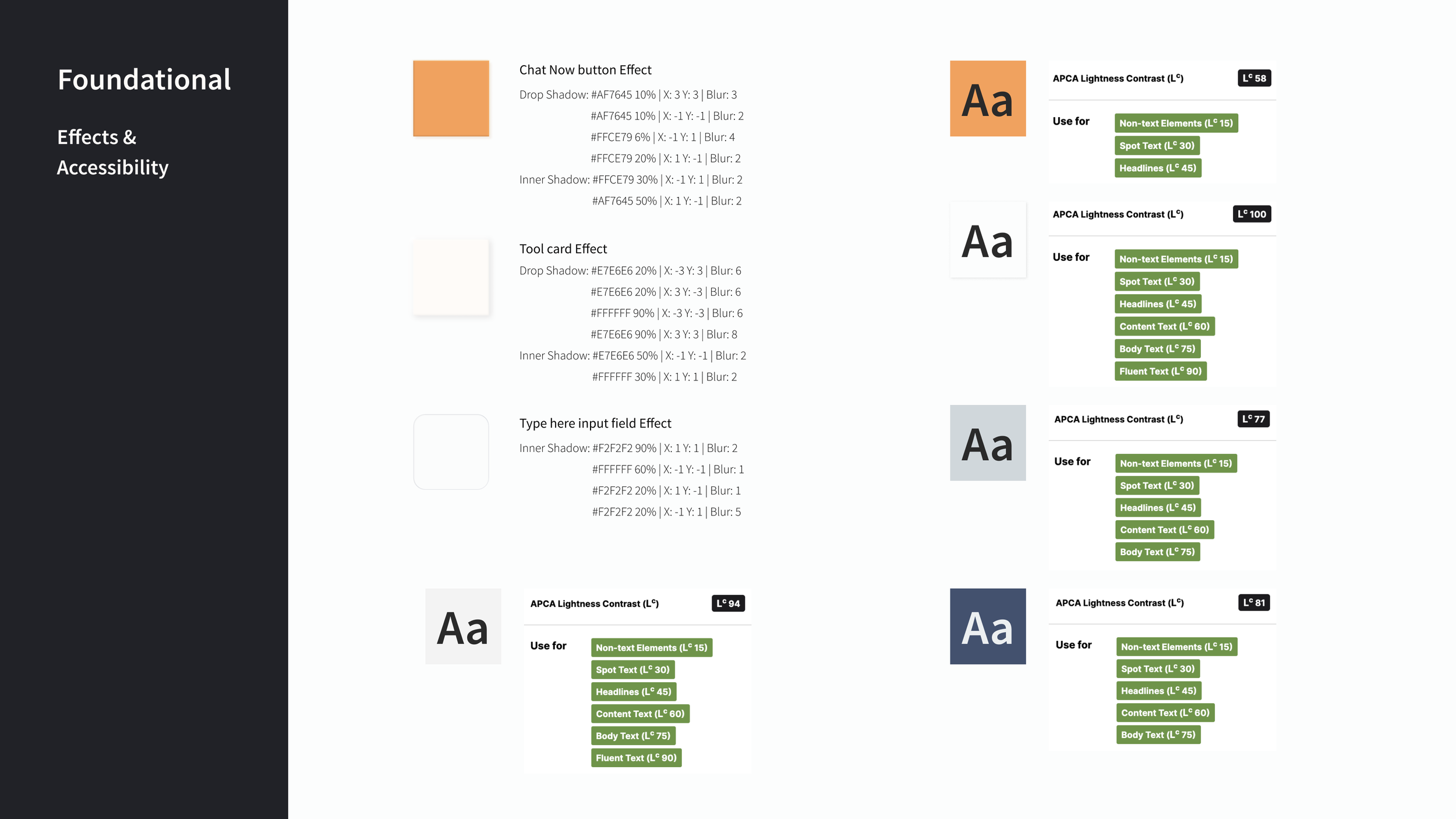 Effects and accessibility