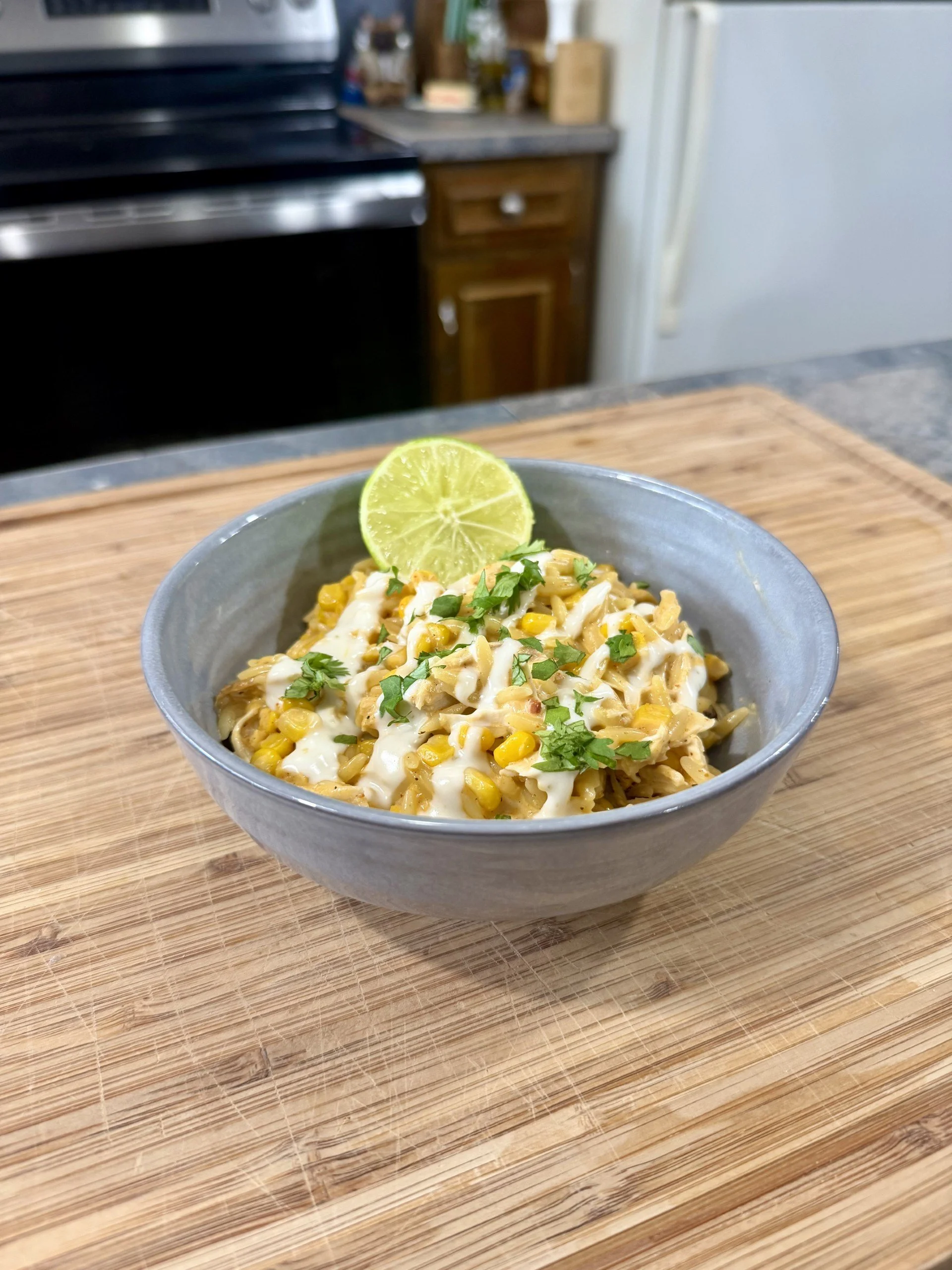 One Pot Street Corn Chicken Orzo