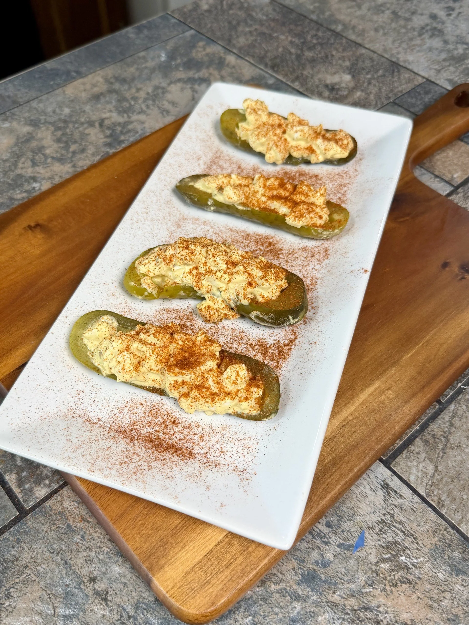 Egg Salad Stuffed Pickles