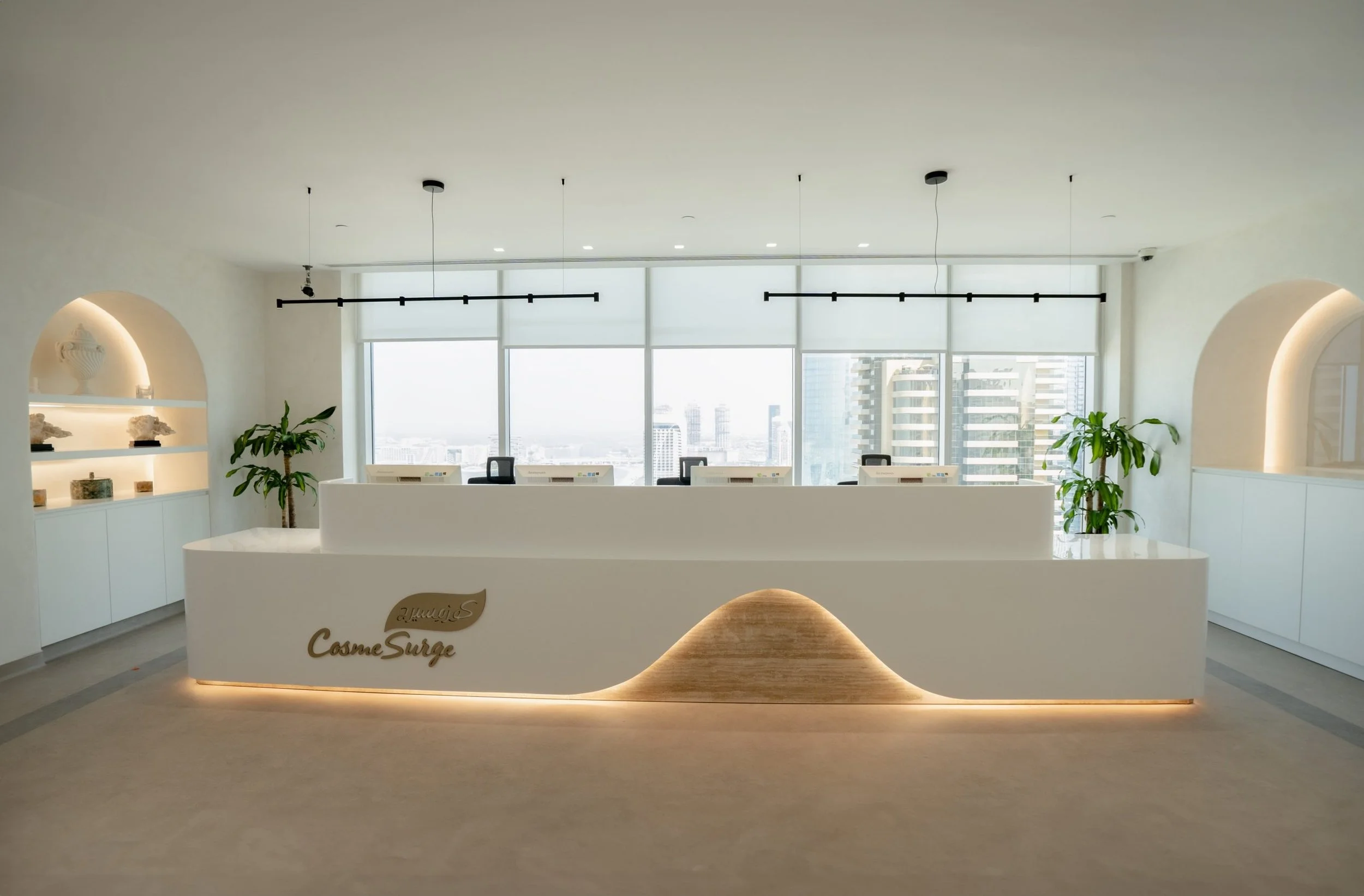 Reception desk of CosmeSurge Marina Dubai