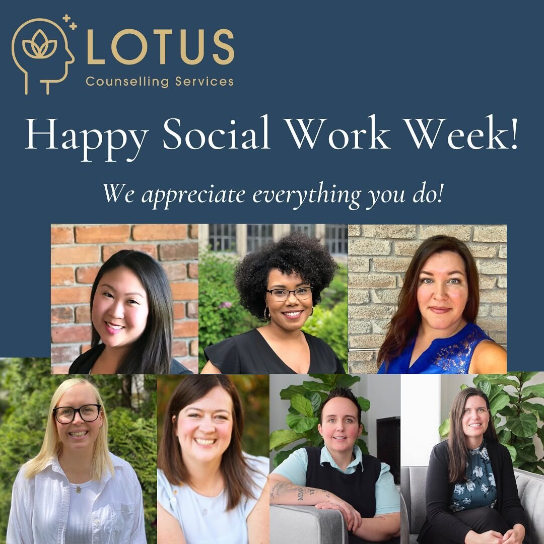 Happy Social Work Week to our amazing team here at Lotus and to all our colleagues in the community! 

We see you, we value you!

.
.
.
#therapy #socialworker #therapist #mentalhealth #anxiety #depression #ocd #recovery #psychotherapy #health #awaren