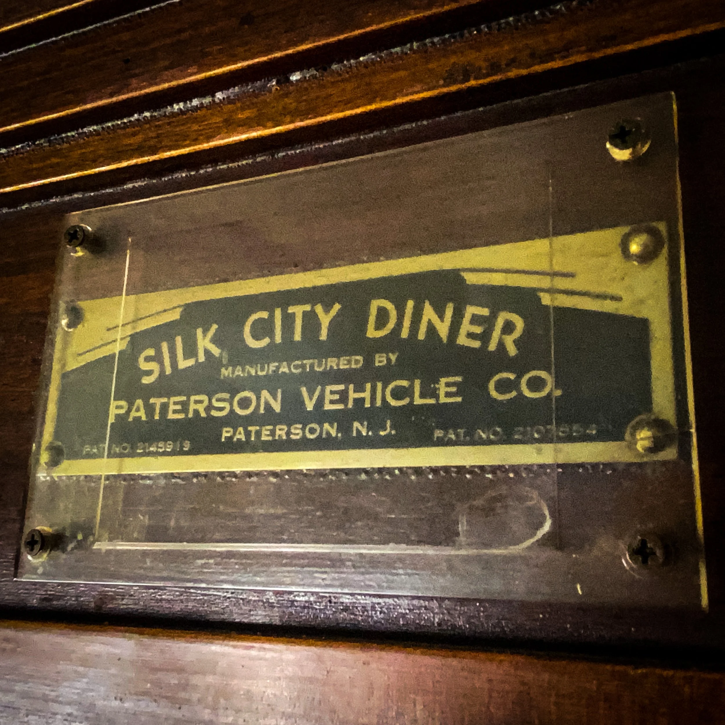 Plaque for Silk City Diner by Paterson Vehicle Co.