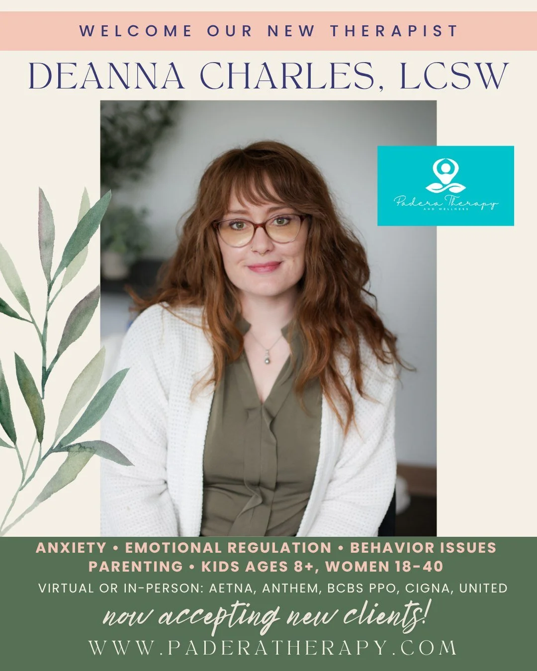 Deanna Charles, LCSW is a fully licensed clinician working with children, teens and women experiencing generalized anxiety, stress, difficulty regulating emotions, low self-esteem, depression and more. Deanna also enjoys working with parents regardin