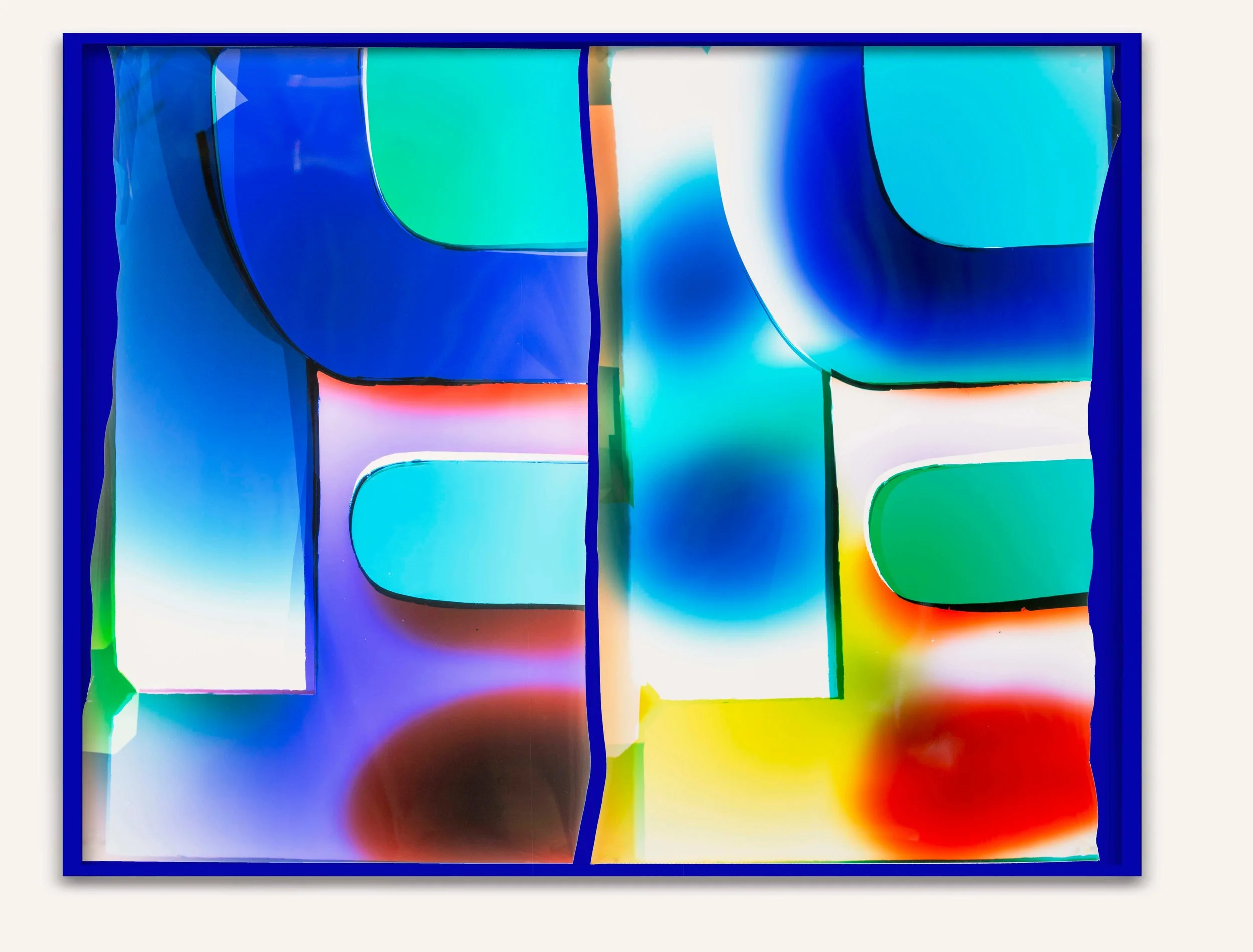 
“035, 036” 2020
 Chemical treatment on RA-4 paper in frame
 65 x 50 inches
 (165.1 x 127 cm)
 Repetition and Difference, Van Doren Waxter, New York, NY, Mariah Robertson, photography, art  