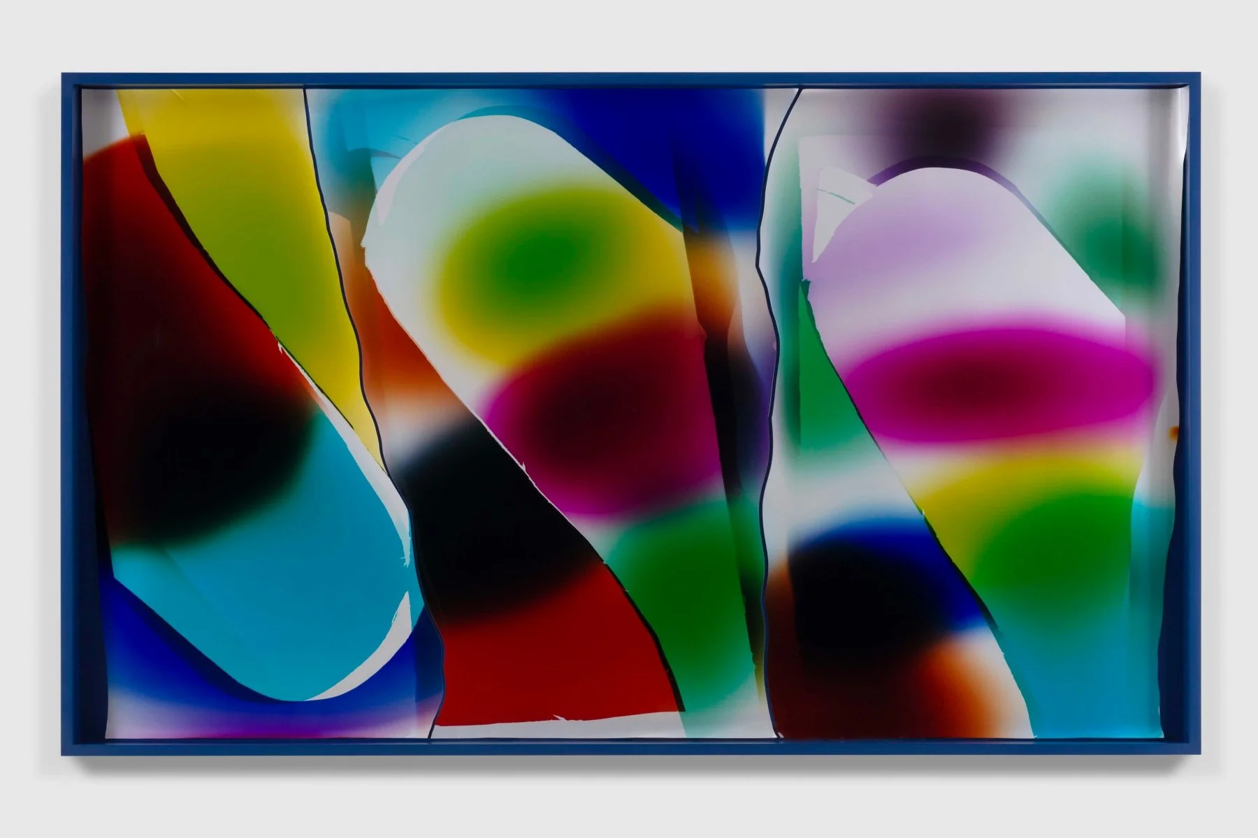  
“075, 076, 077” 2020
 Chemical treatment on RA-4 paper in frame
 88 x 50 inches
 (223.5 x 127 cm)
 Repetition and Difference, Van Doren Waxter, New York, NY, Mariah Robertson, photography, art  
