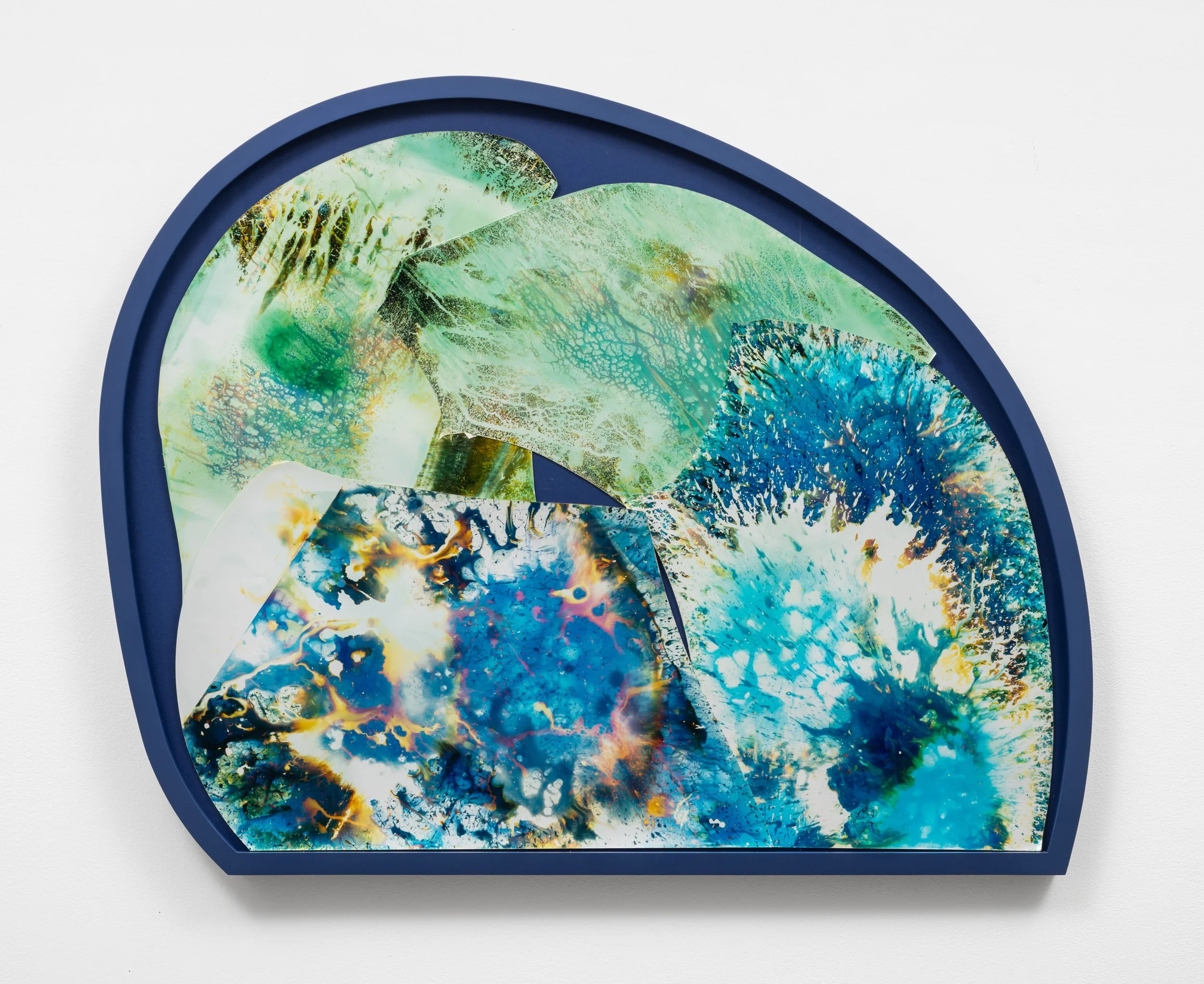  
012, 013, 019, 025_2018, 2022
 Chemical treatment on RA-4 paper in frame
 34 x 41.5 inches
 (86.7 x 105.4 cm)
  CUT UP, Lora Reynolds Gallery, Austin, TX, Mariah Robertson, photography, art  