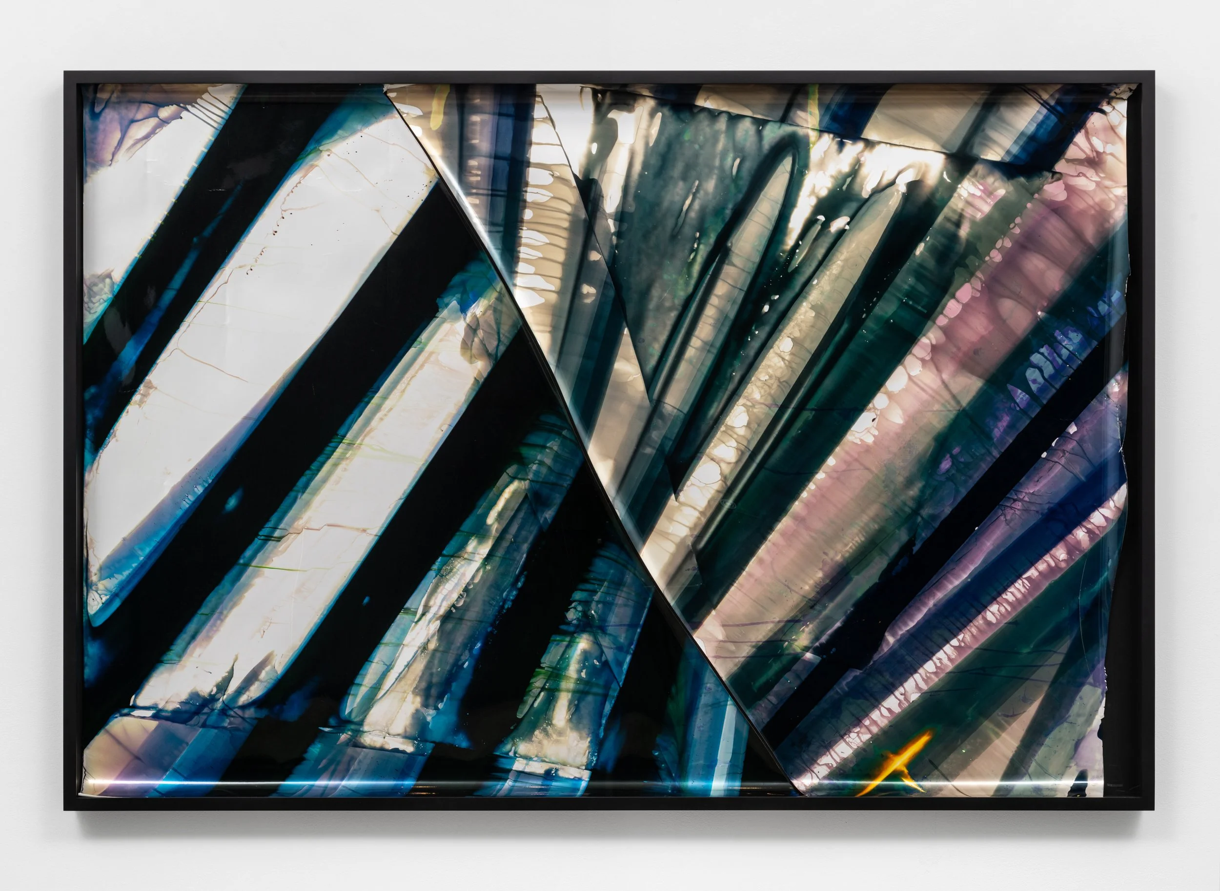  
013, 014_2013, 2022
 Chemical treatment on RA-4 paper in frame
 49.25 x 72.5 inches
 (125.1 x 184.2 x  19.3 cm)
  CUT UP, Lora Reynolds Gallery, Austin, TX, Mariah Robertson, photography, art  
