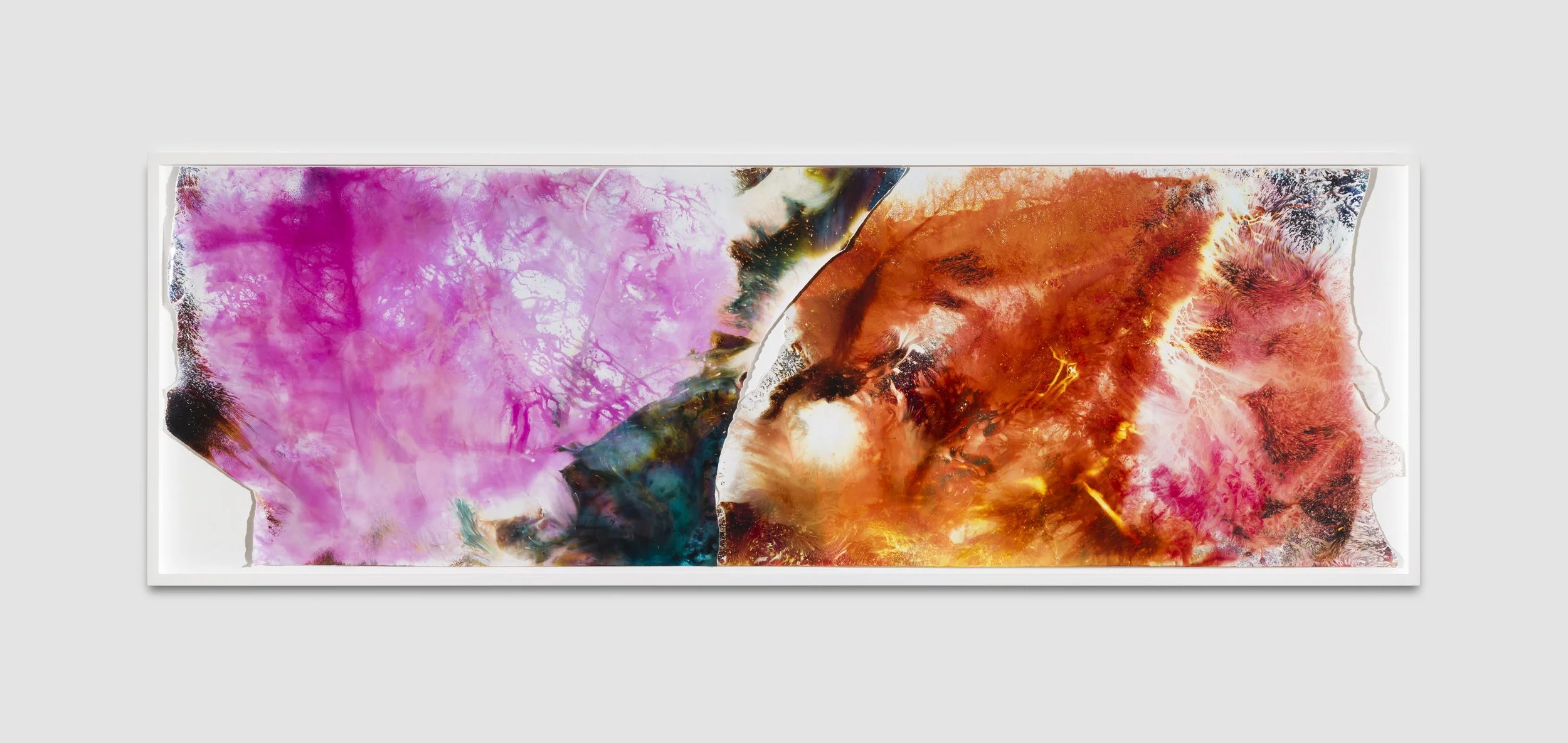 
 
"100 & 123, 2015," 2022
 Chemical treatment on RA-4 paper
 92 x 30 in
 (233.7 x 76.2 cm)
  Mariah Robertson, photography, art 
 


