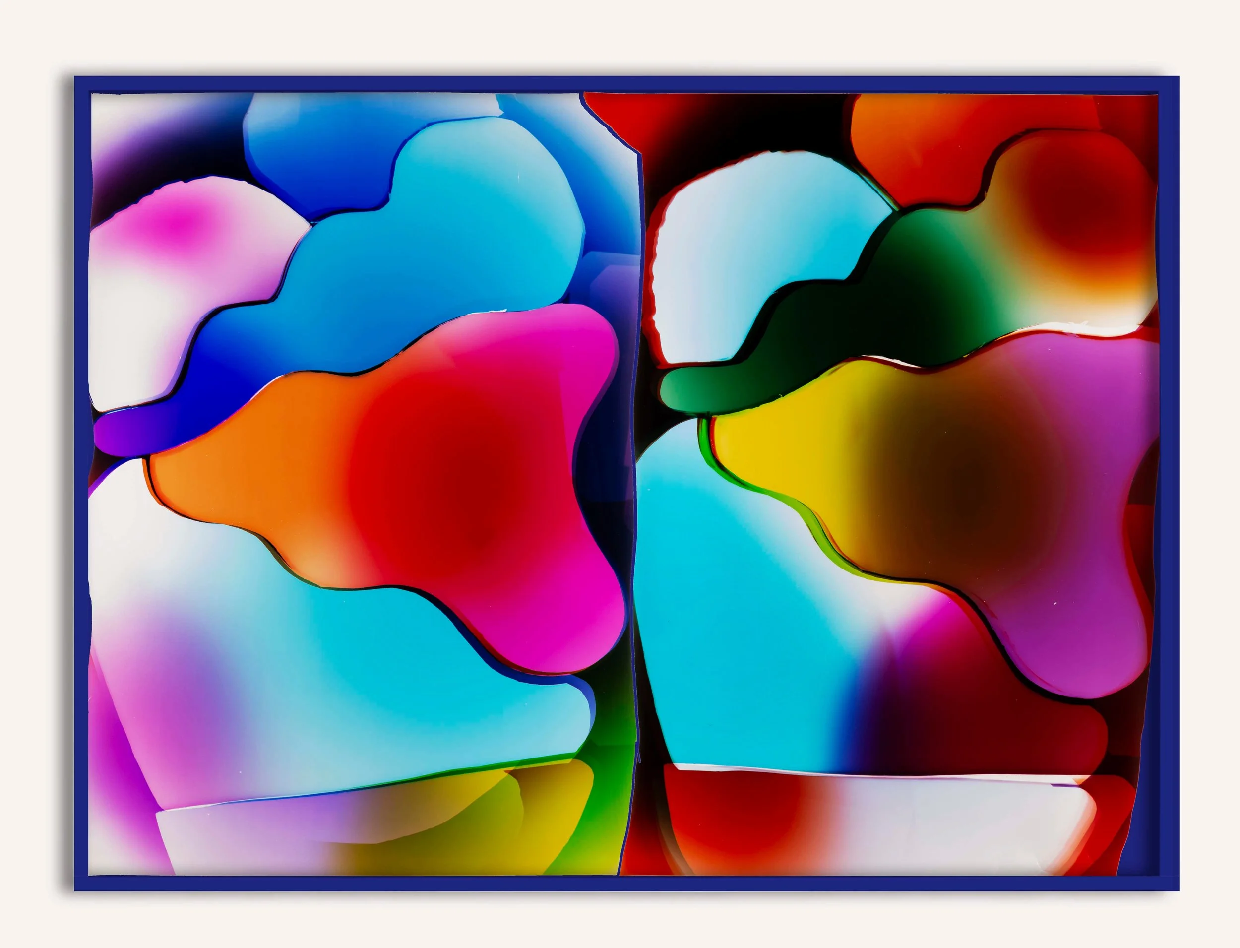  
“123, 124” 2020
 Chemical treatment on RA-4 paper in frame
 50 x 67 inches
 (170.2 x 127 cm)
 Repetition and Difference, Van Doren Waxter, New York, NY, Mariah Robertson, photography, art  